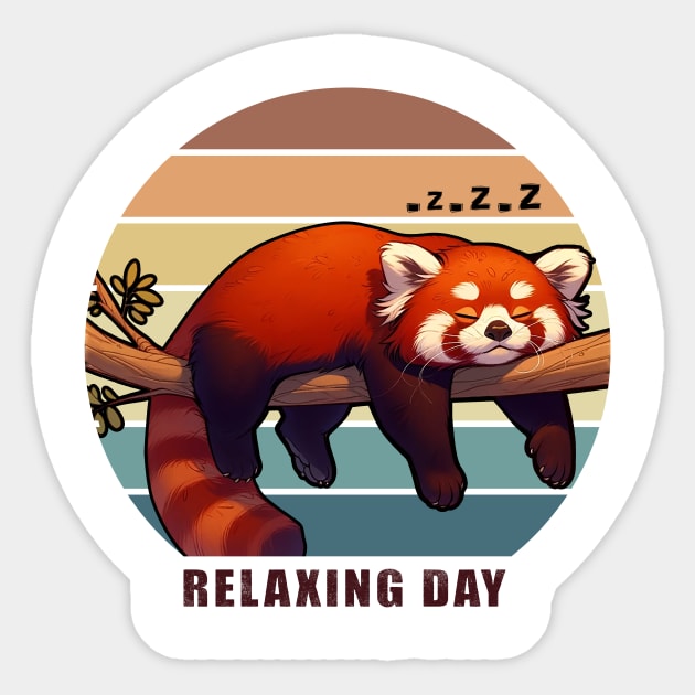 Sleeping Red Panda Sticker by MasutaroOracle